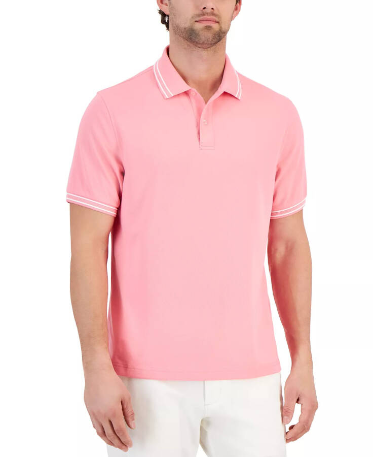 Men's Performance Stripe Polo, Created for Modazone Bubble Gum Pink - 2