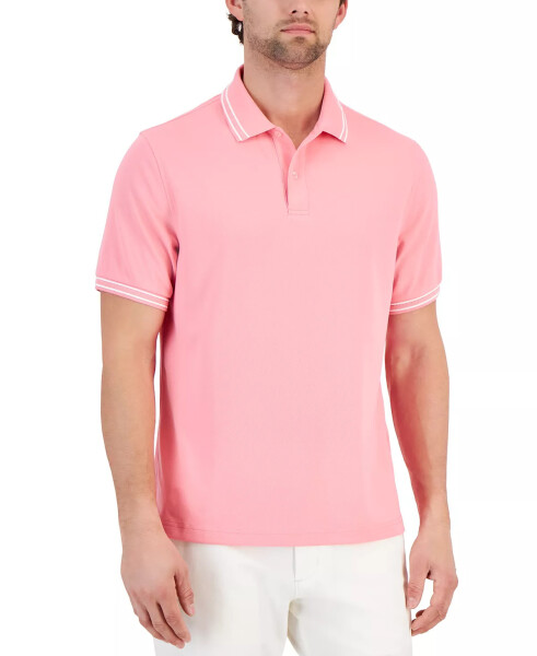 Men's Performance Stripe Polo, Created for Modazone Bubble Gum Pink - 1