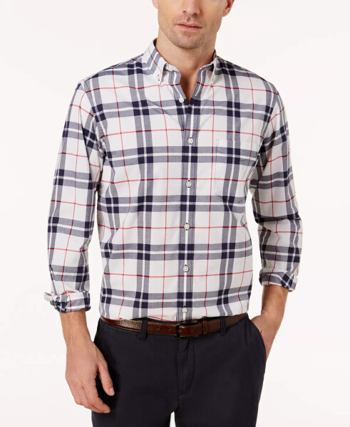 Men's Perry Plaid Stretch Shirt with Pocket, Created for Modazone Bright White - 3