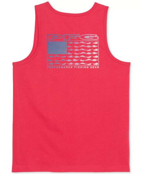 Men's PFG Flag Graphic Tank Top Sunset Red - 1