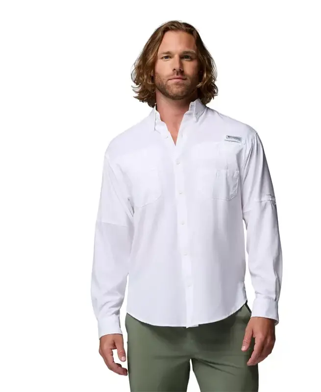 Men's PFG Tamiami II Long-Sleeve Shirt-White - 1