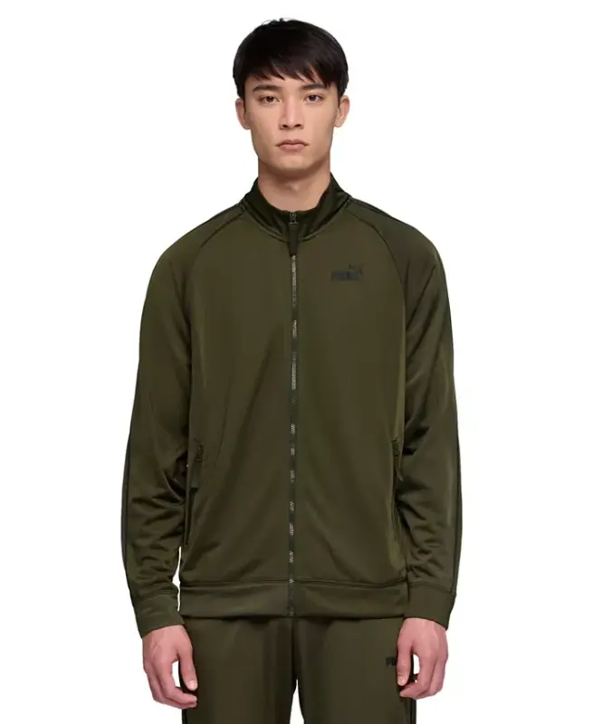 Men's Piped Tricot Jacket - Dark Olive - 1