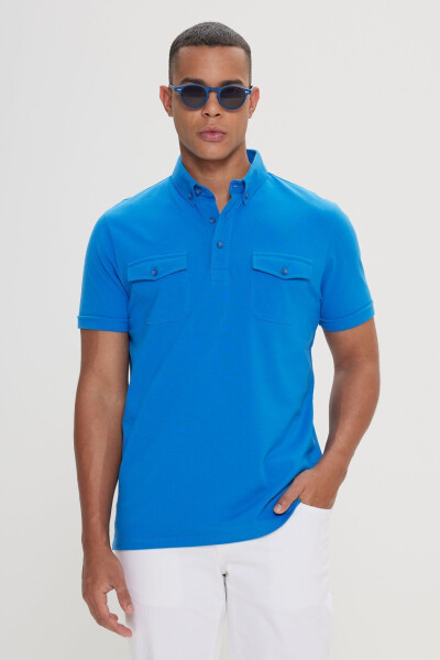 Men's pique polo shirt, 100% cotton, slim fit. - Modazone
