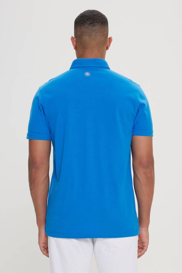 Men's pique polo shirt, 100% cotton, slim fit. - 4