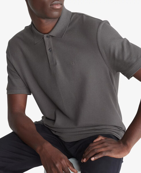 Men's Pique Solid Polo Beluga - 3