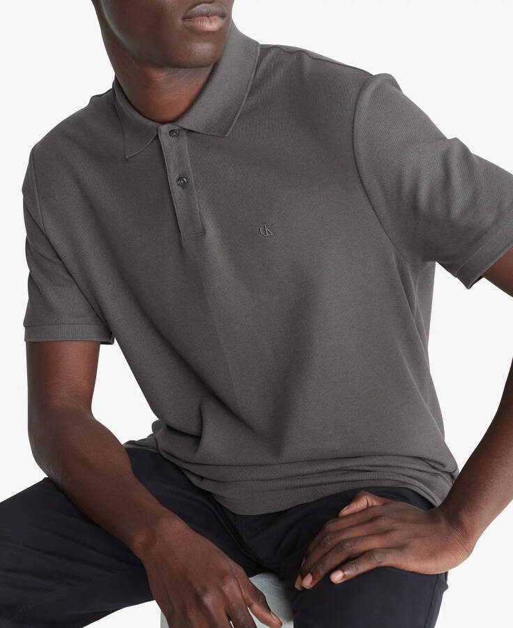 Men's Pique Solid Polo Beluga - 3