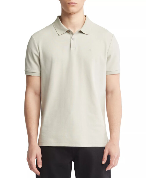 Men's Pique Solid Polo Pussywillow Gray - 1