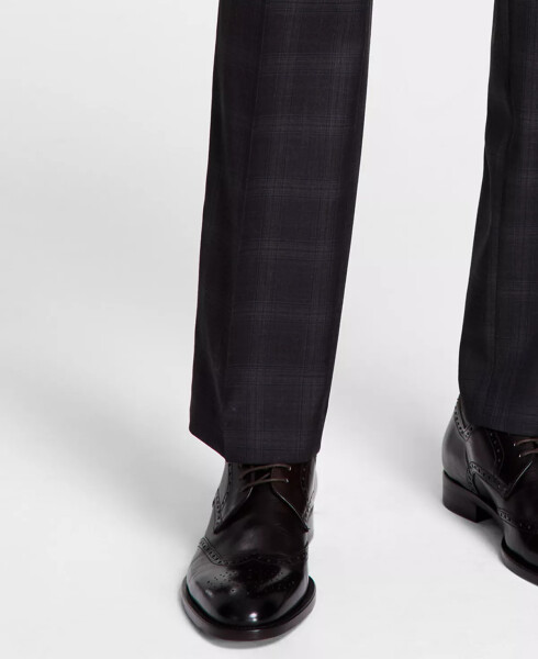 Men's Plaid Classic-Fit Wool-Blend Stretch Suit Separate Pants Charcoal/brown Plaid - 14