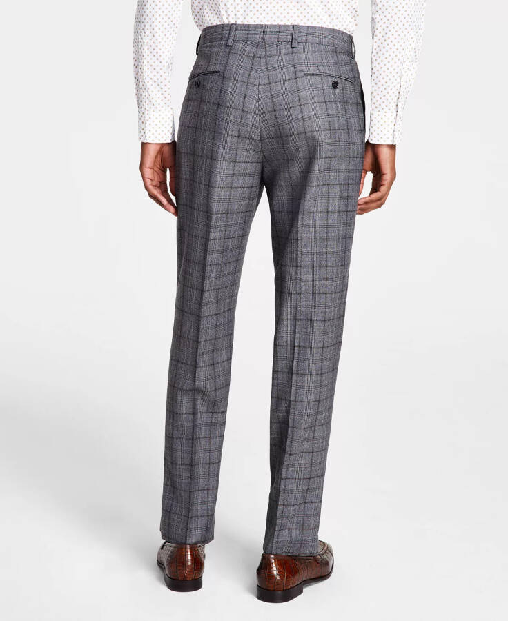 Men's Plaid Classic-Fit Wool-Blend Stretch Suit Separate Pants Medium Grey Plaid - 10