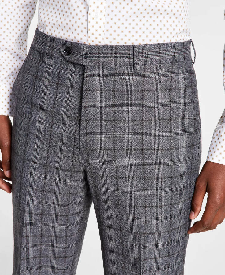 Men's Plaid Classic-Fit Wool-Blend Stretch Suit Separate Pants Medium Grey Plaid - 11