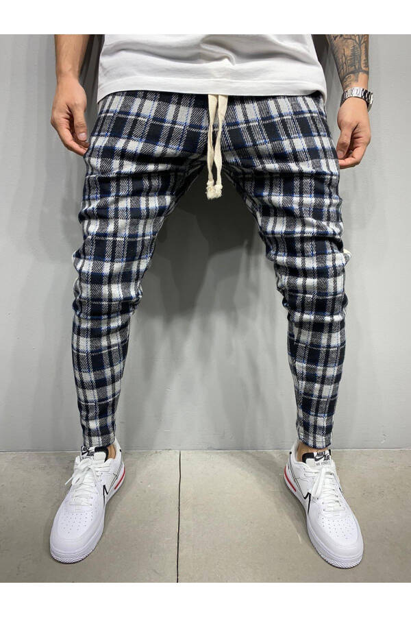 Men's Plaid Jogger Pants - 3