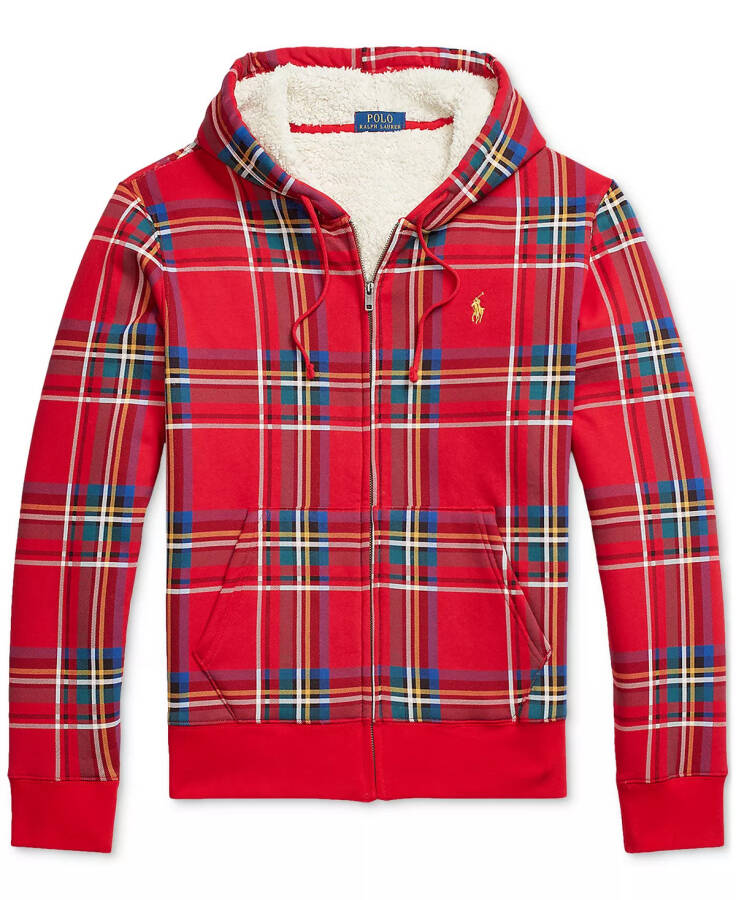 Men's Plaid Pile Fleece-Lined Hoodie Multi - 1