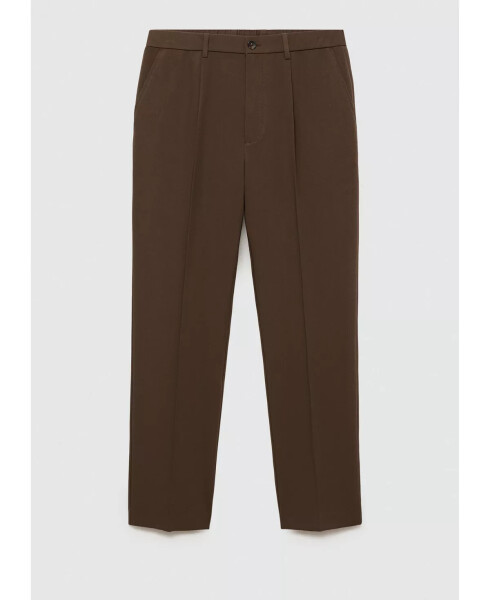 Men's Pleated Flowy Pants Brown - 2