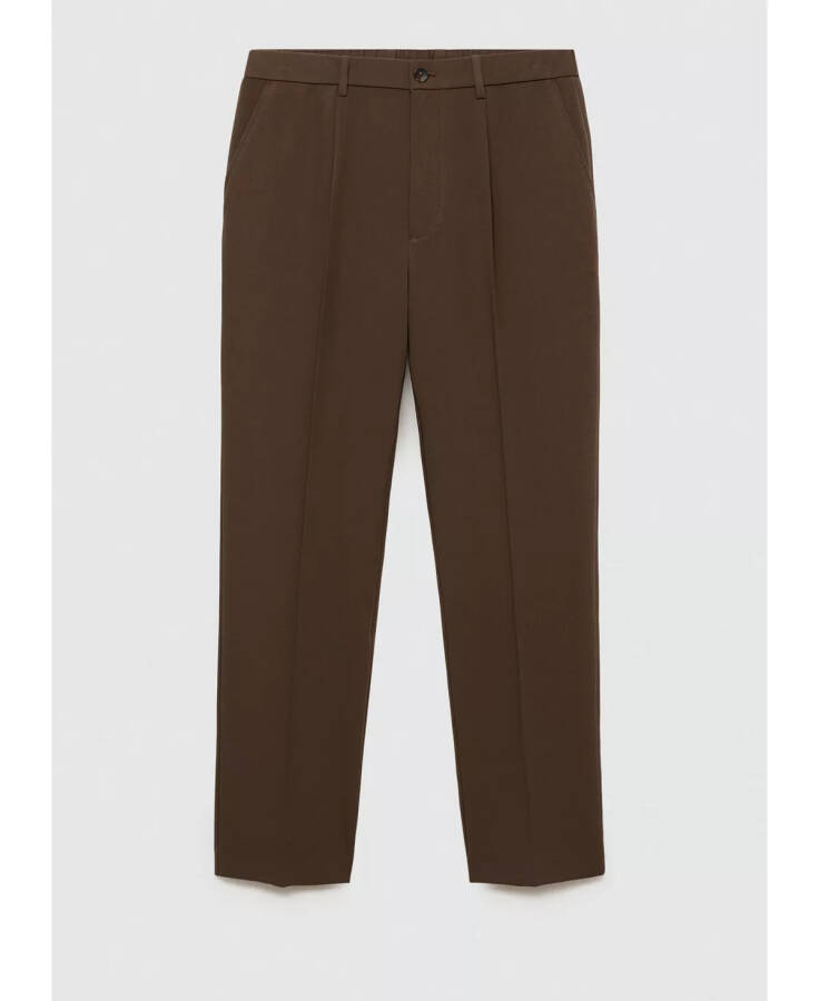 Men's Pleated Flowy Pants Brown - 2