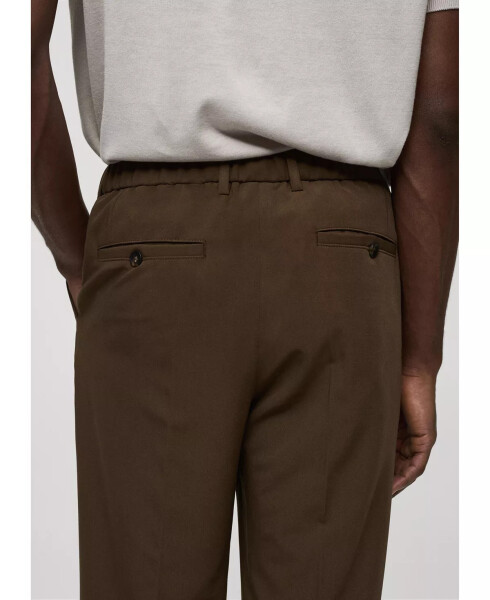 Men's Pleated Flowy Pants Brown - 5