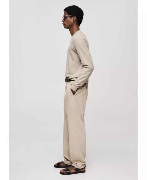 Men's Pleated Flowy Pants Brown - 8