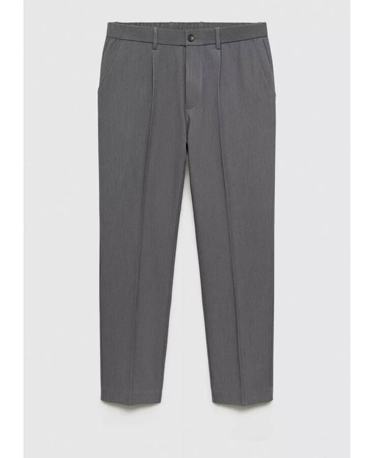 Men's Pleated Flowy Pants Gray - 2