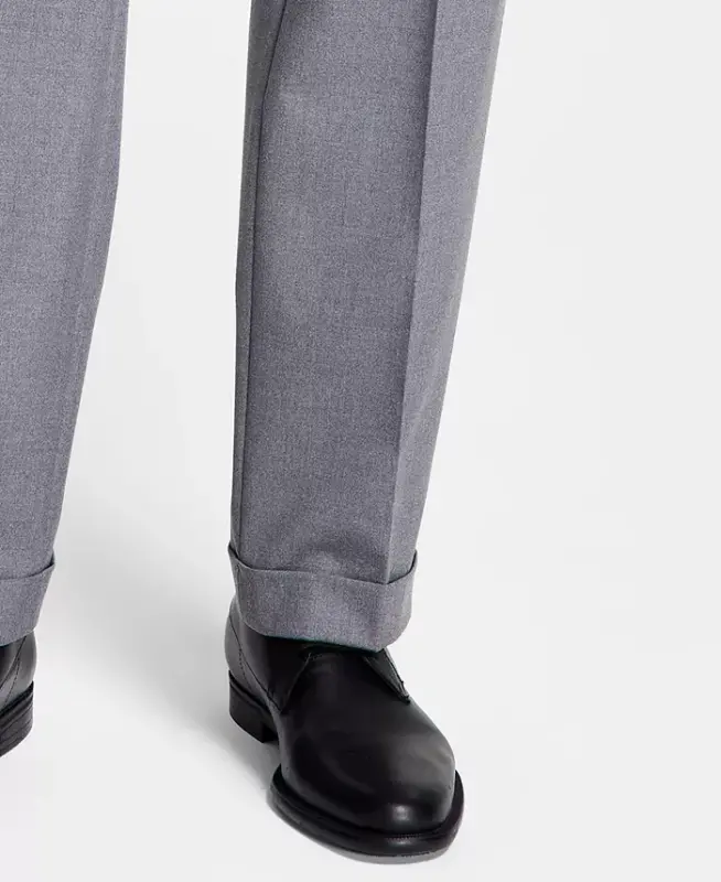 Men's Pleated Solid Classic Fit Pants - 7