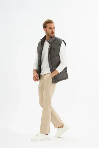 Men's Pocket Detailed Padded Vest Anthracite-Anthracite - 3