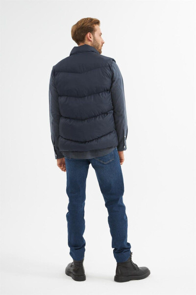 Men's Pocket Detailed Puffer Vest Navy - 7