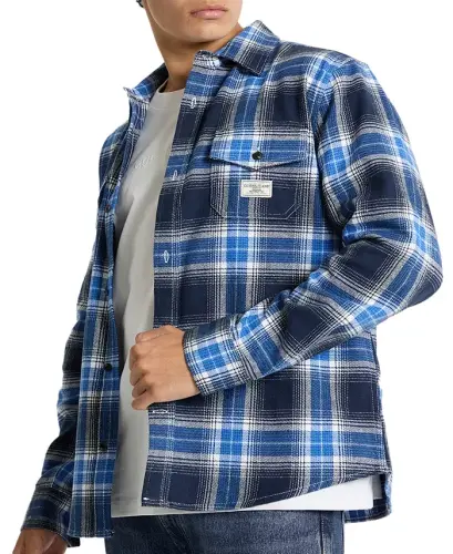 Men's Pocket Plaid Shirt-Multi - 3