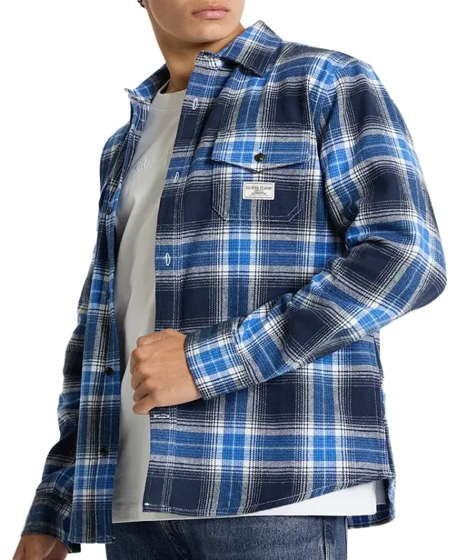 Men's Pocket Plaid Shirt-Multi - 3