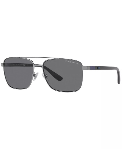 Men's Polarized Sunglasses, PH3137 SHINY GUNMETAL/POLAR GREY - 1