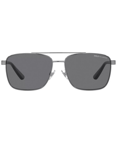 Men's Polarized Sunglasses, PH3137 SHINY GUNMETAL/POLAR GREY - 2