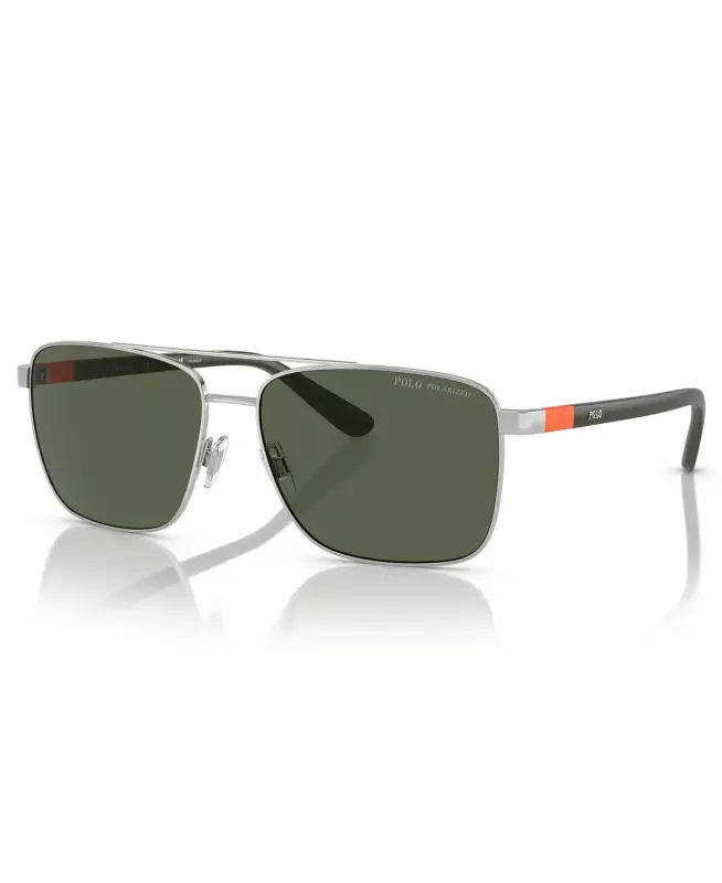 Men's Polarized Sunglasses, PH3137-Shiny Silver - 1
