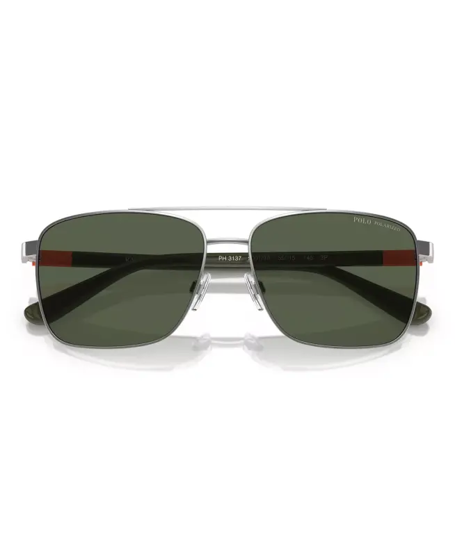 Men's Polarized Sunglasses, PH3137-Shiny Silver - 5