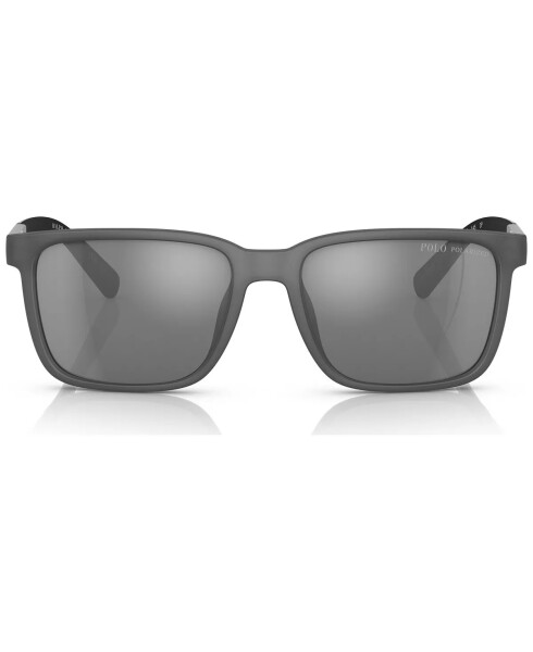 Men's Polarized Sunglasses, PH4189U55-ZP Matte Transparent Gray - 4