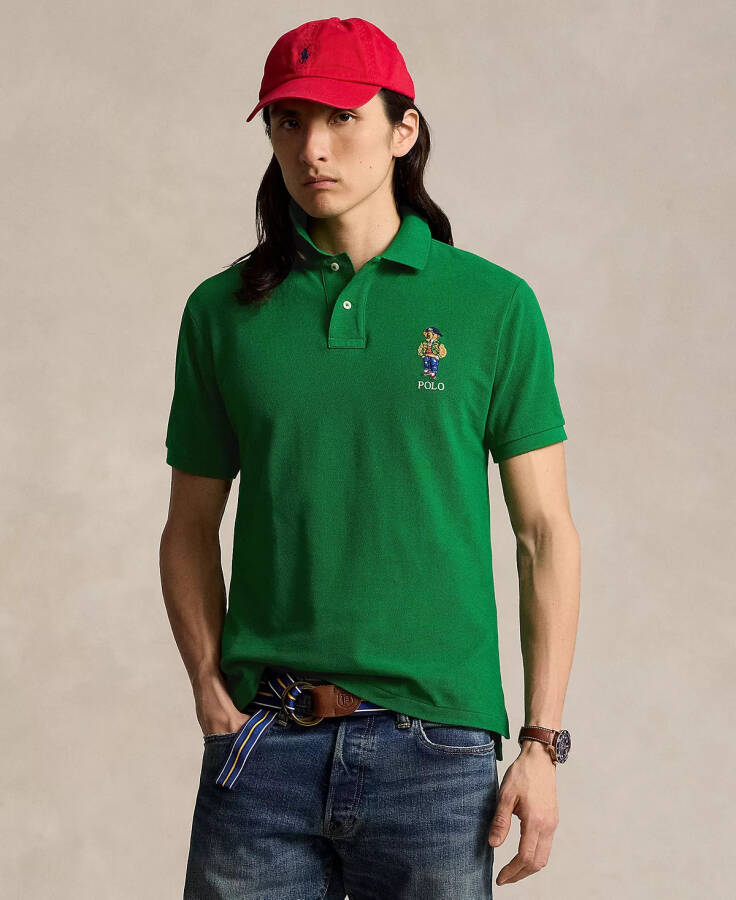 Men's Polo Bear Mesh Polo Shirt Green - 1