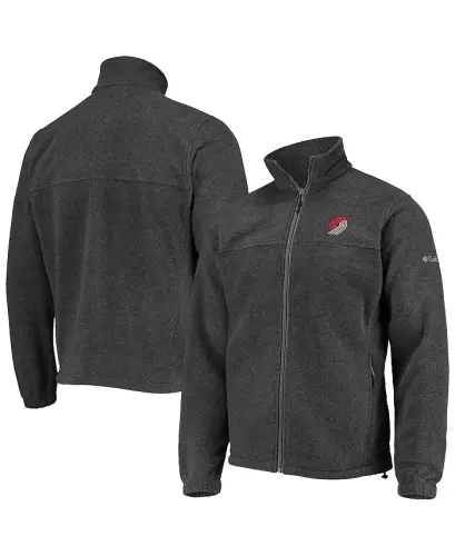 Men's Portland Trail Blazers Heathered Charcoal Flanker Full-Zip Jacket-Heathered Charcoal - 1