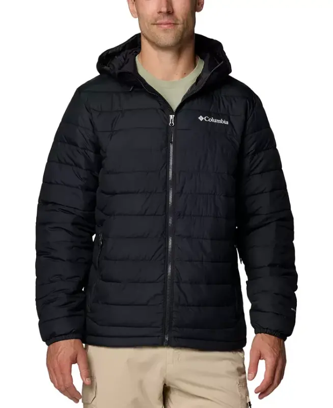 Men's Powder Lite II Hooded Jacket-Black - 1
