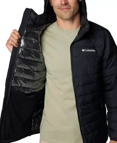 Men's Powder Lite II Hooded Jacket-Black - 5