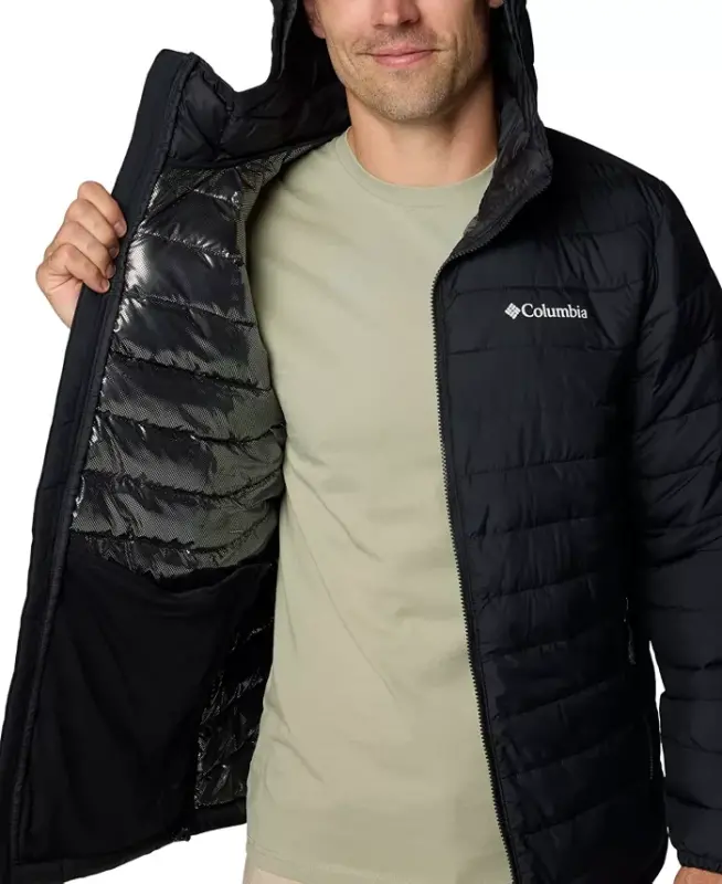 Men's Powder Lite II Hooded Jacket-Black - 5