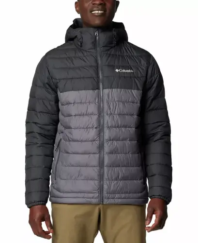 Men's Powder Lite II Hooded Jacket-City Grey, Shark 
