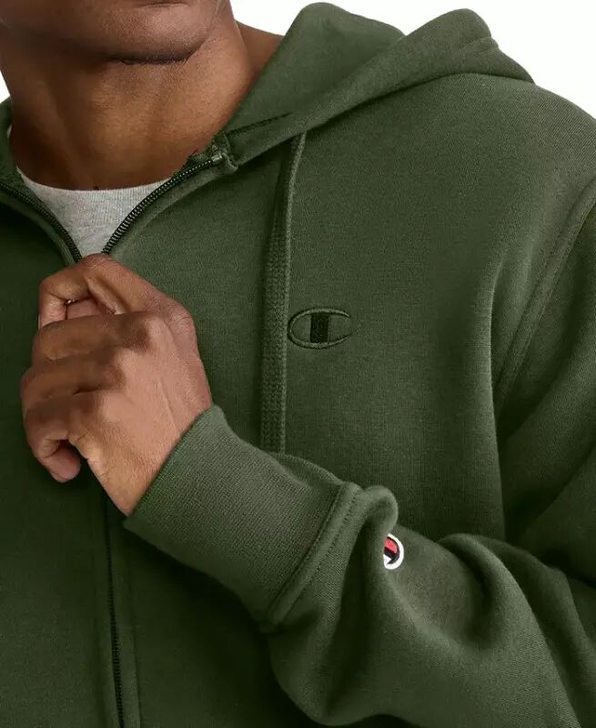 Men's Powerblend Fleece Full Zip Hoodie - Chive - 3