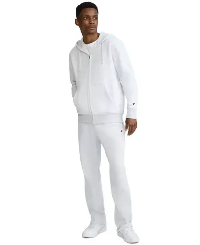 Men's Powerblend Fleece Full Zip Hoodie - Platinum Silver - CHAMPION (1)