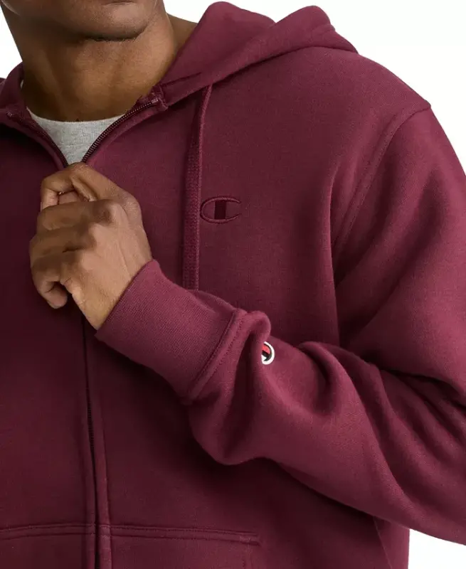 Men's Powerblend Fleece Full Zip Hoodie - Windsor Wine - 3