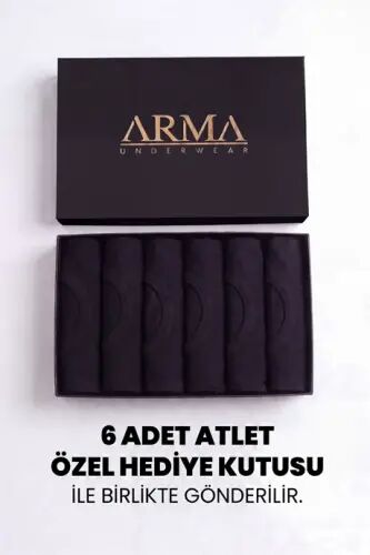 Men's Premium 100% Cotton Black Tank Top 6-Piece Special Gift Box Groom's Basket Dowry Set - 2