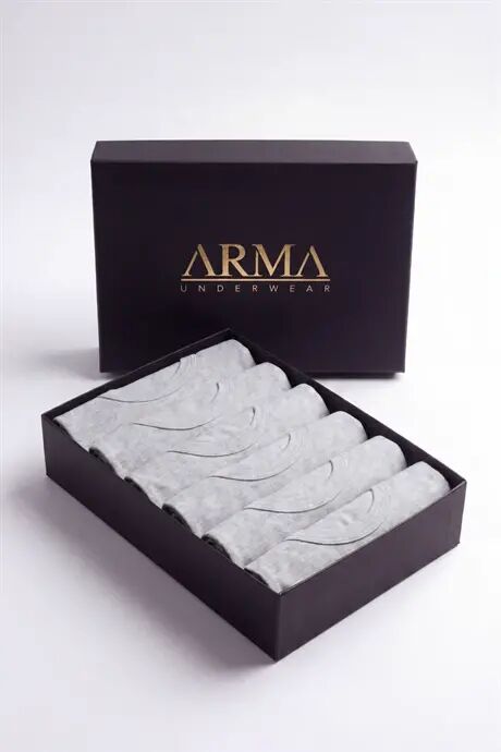 Men's Premium 100% Cotton Gray Tank Top 6-Pack Special Gift Box Groom Trousseau Dowry Set - 1