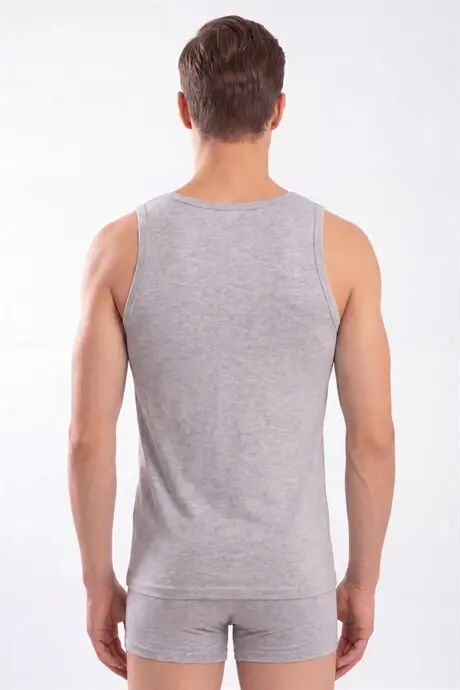 Men's Premium 100% Cotton Gray Tank Top 6-Pack Special Gift Box Groom Trousseau Dowry Set - 5
