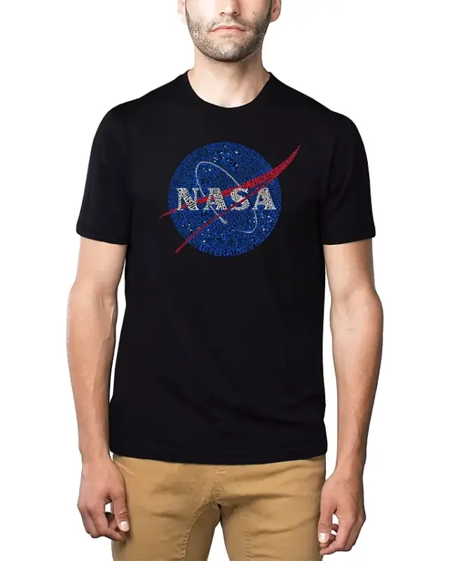 Mens Premium Blend Word Art T-Shirt - Nasa Meatball Logo-Black - 1