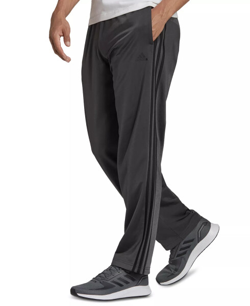 Men's Primegreen Essentials Warm-Up Open Hem 3-Stripes Track Pants Dark Grey Heather/Black - 1