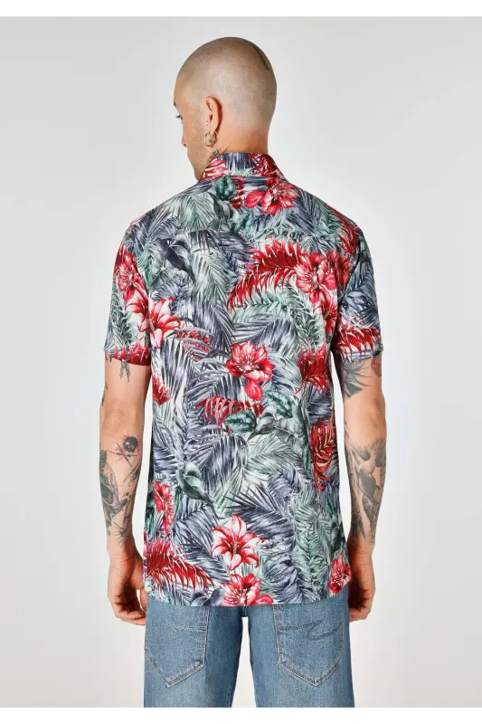 Men's printed, multi-colored, short-sleeved, regular fit shirt (Cl1062611) - 2
