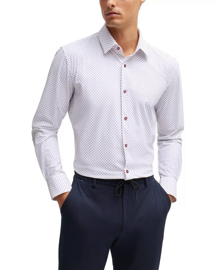 Men's Printed Performance Slim-Fit Shirt Open White - 1