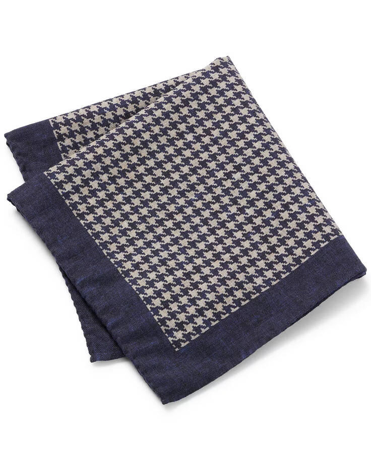 Men's Printed Pocket Square Blue, Beige - 1