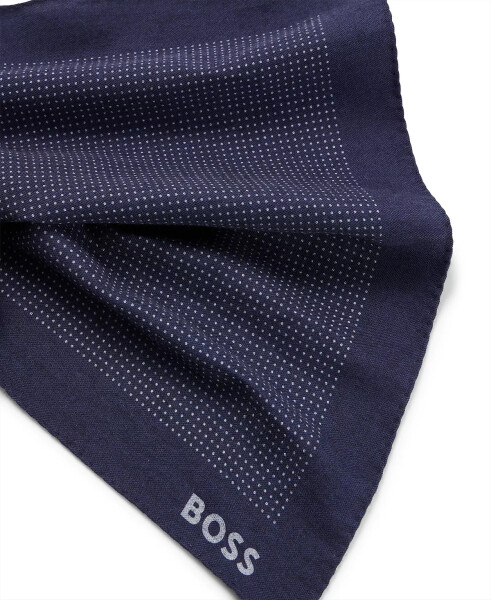 Men's Printed Pocket Square Dark Blue - 2