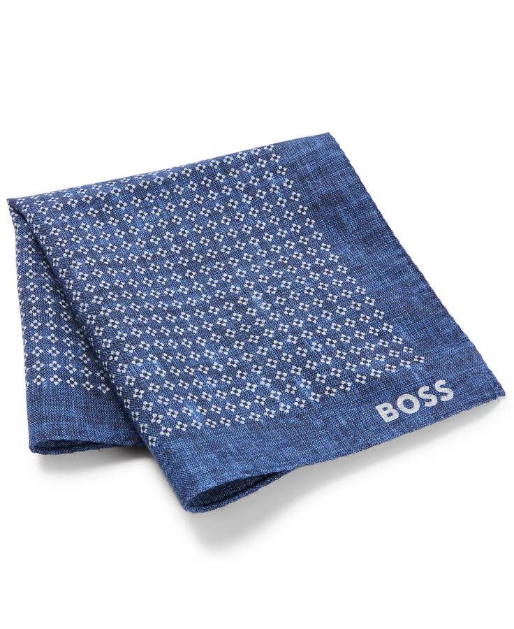 Men's Printed Pocket Square Open Blue - 1